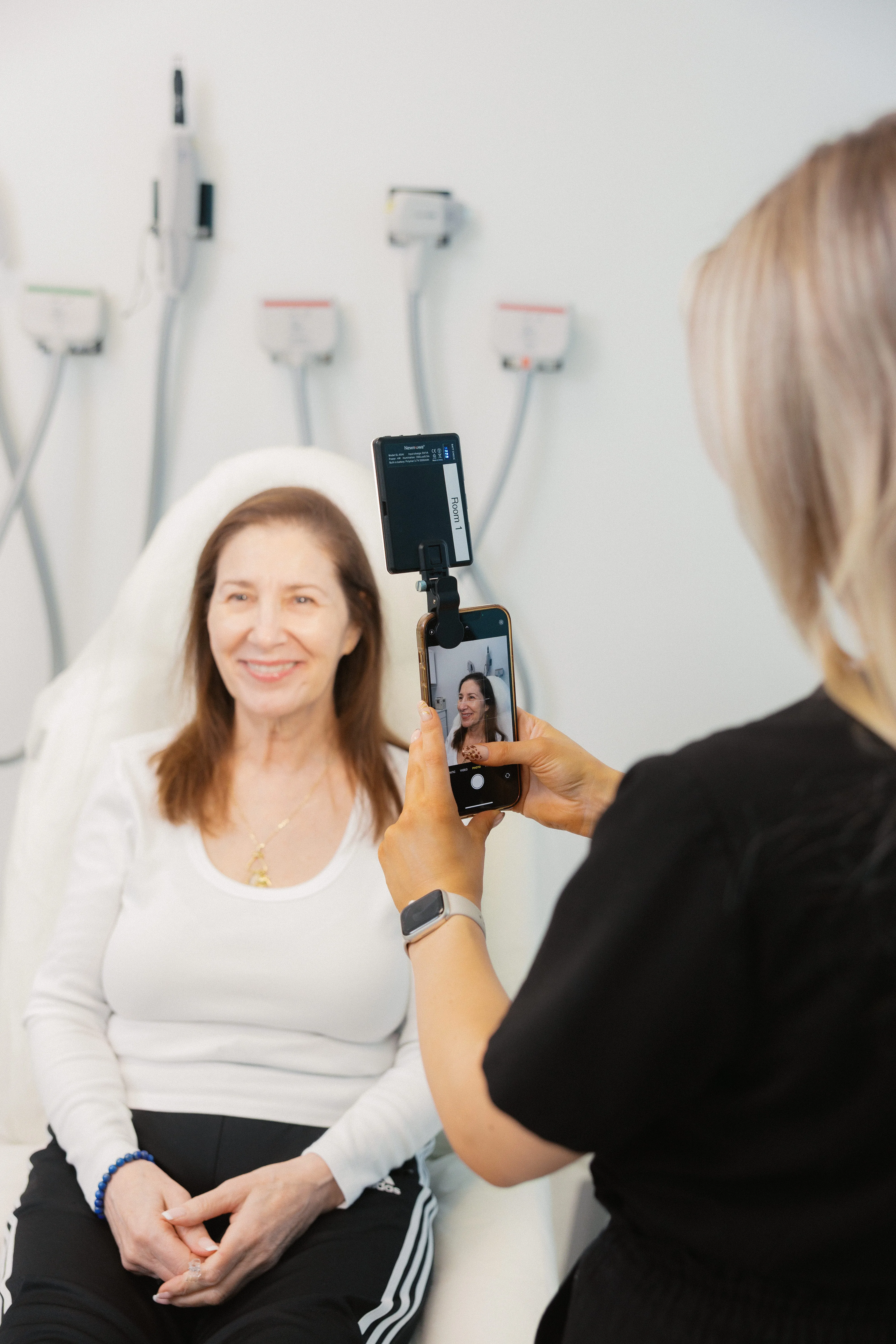 Provider consultation with patient at Allen Medical Aesthetics in Des Moines, WA