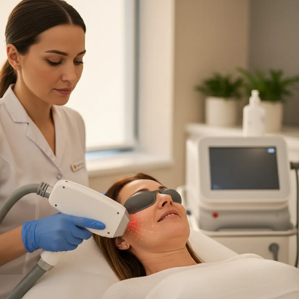 CO2 laser resurfacing treatment in clinical setting