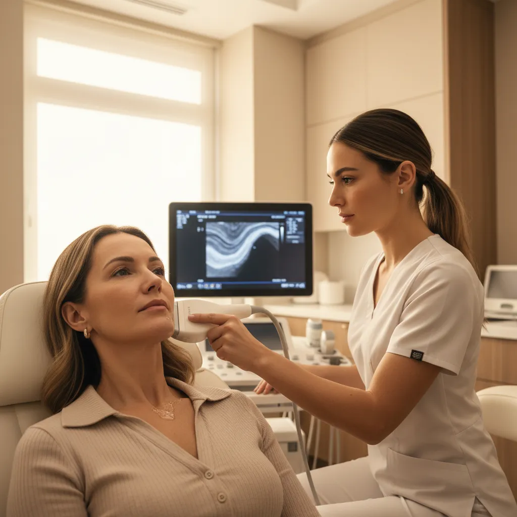 Ultherapy ultrasound treatment on jawline