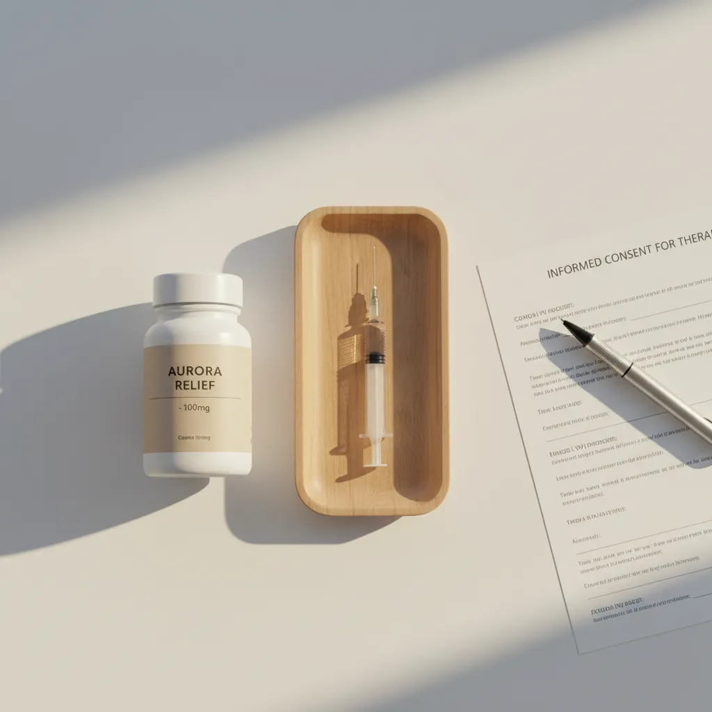 Close-up of a provider reviewing a patient medication list before Botox treatment