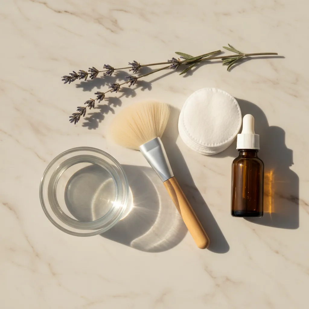 Luxury skincare products arranged on marble surface