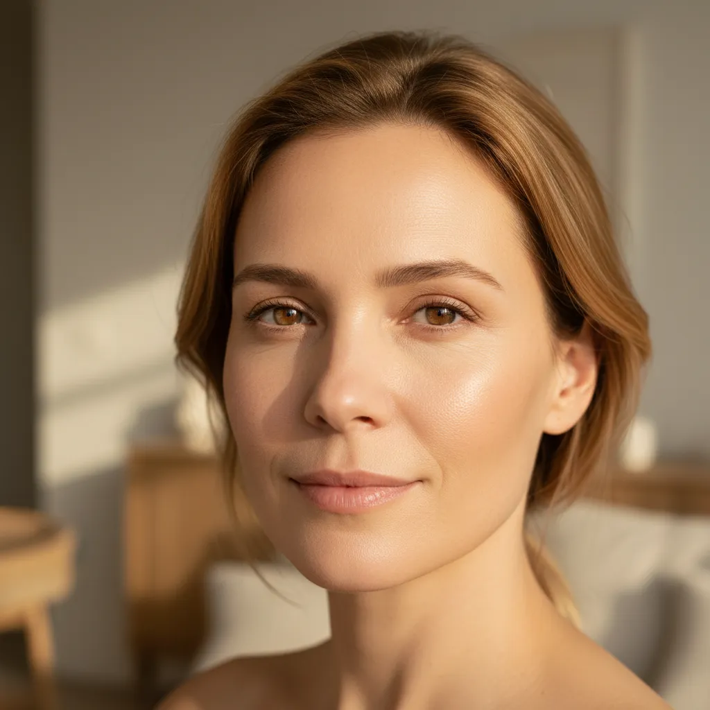 Close-up of smooth, rejuvenated skin after laser resurfacing treatment