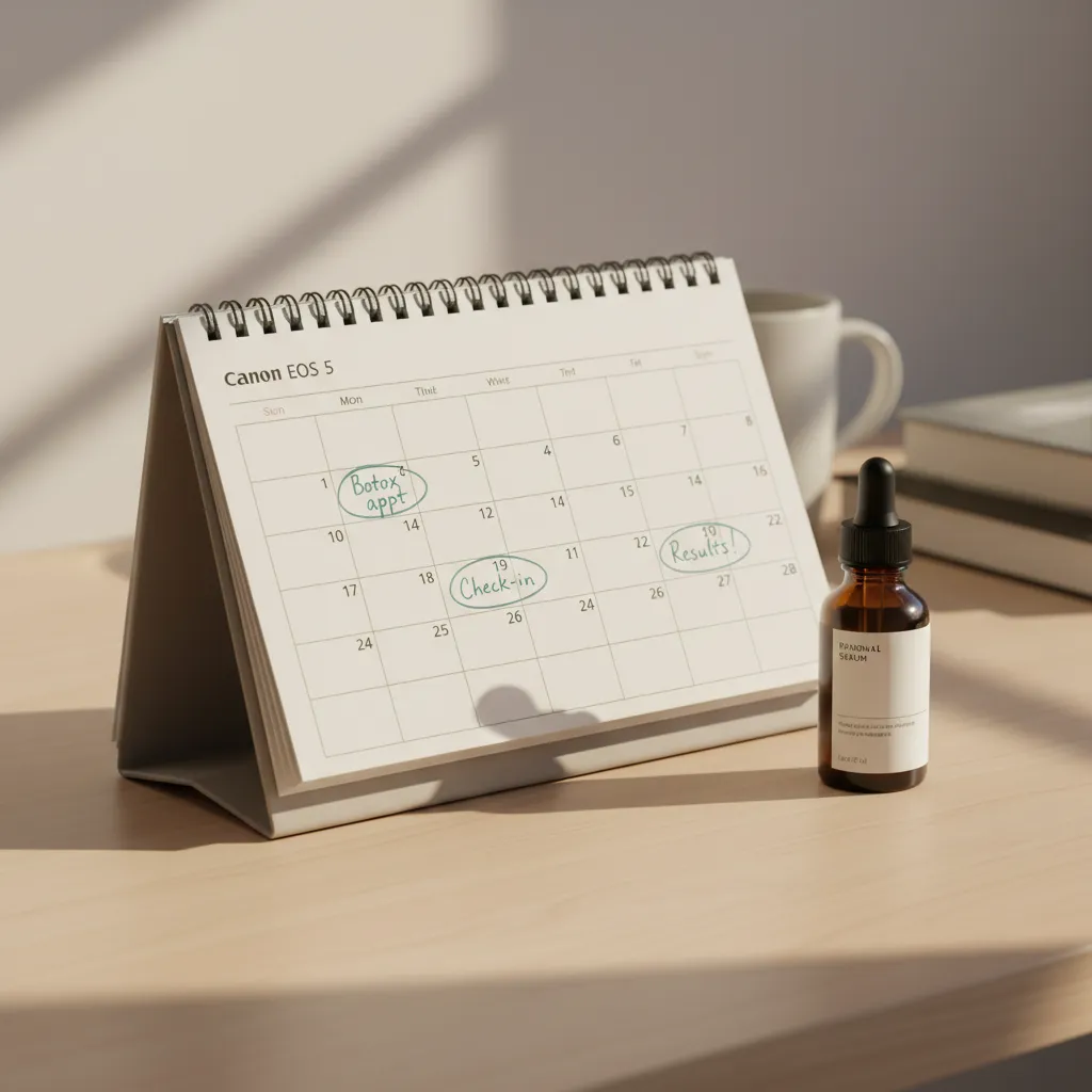 Calendar showing the day-by-day Botox results timeline