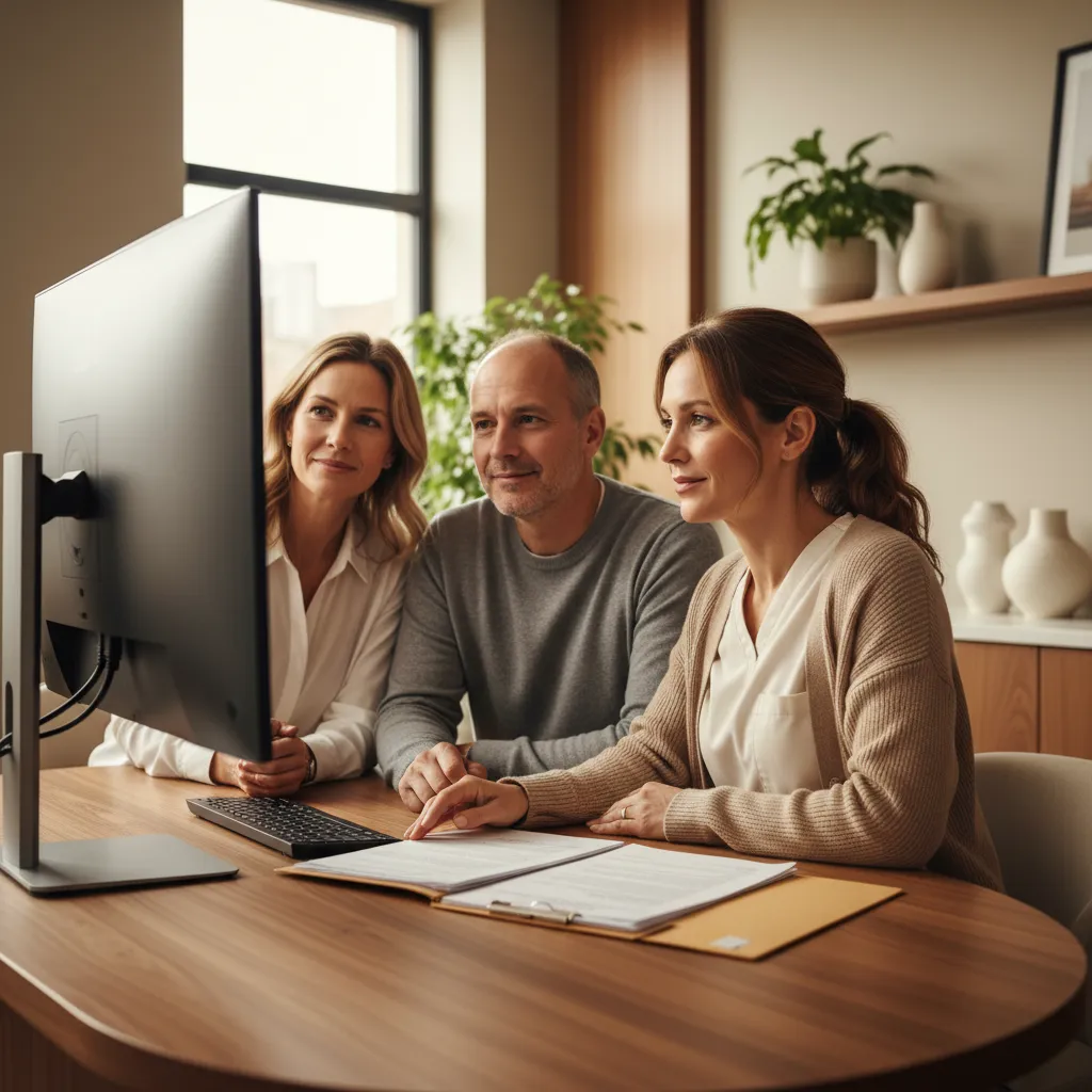 Provider reviewing lab results and weight loss progress with a patient