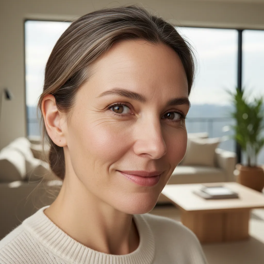 Close-up showing reduction in sun spots and redness after IPL photofacial