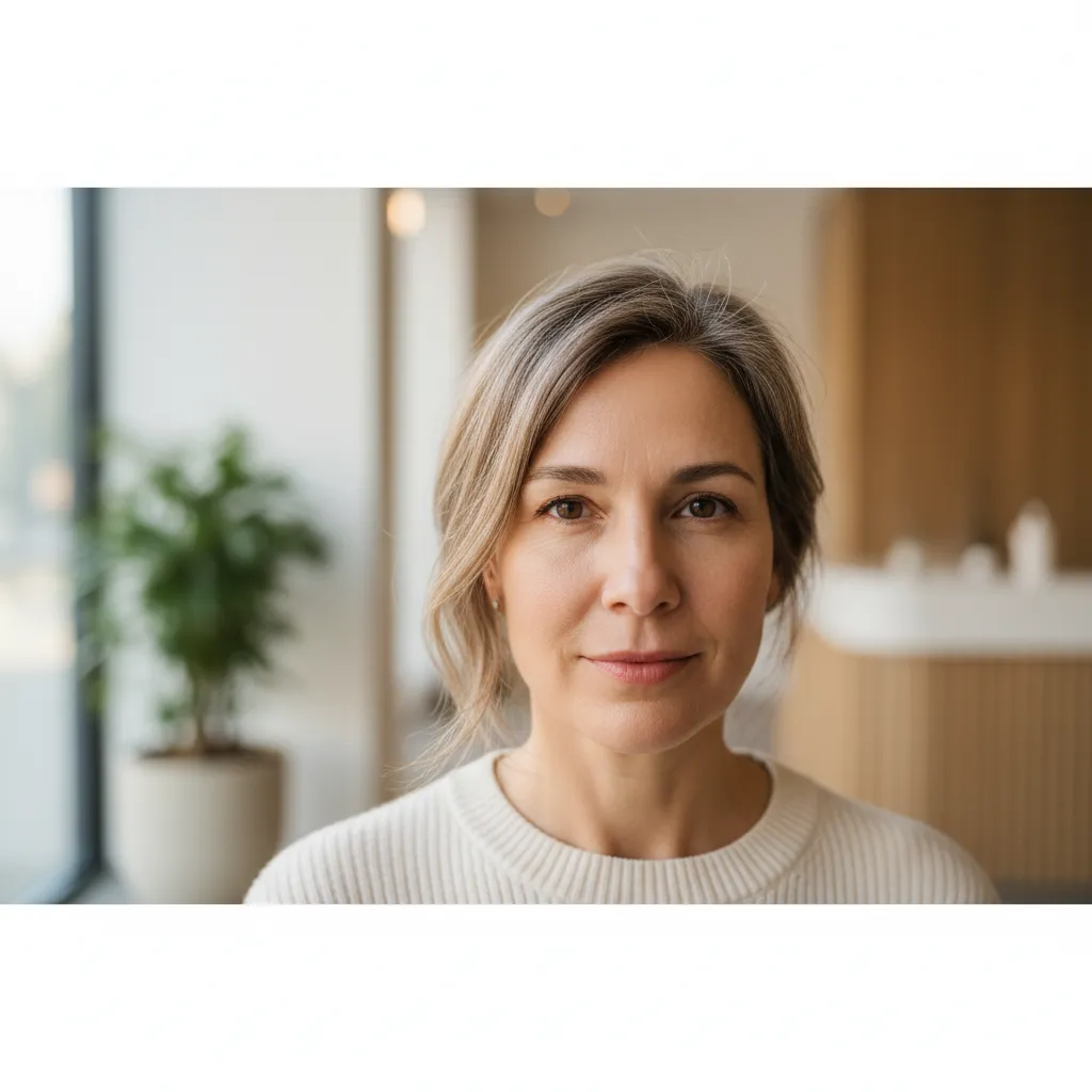 Woman with clear skin after broken blood vessel treatment at Allen Medical Aesthetics