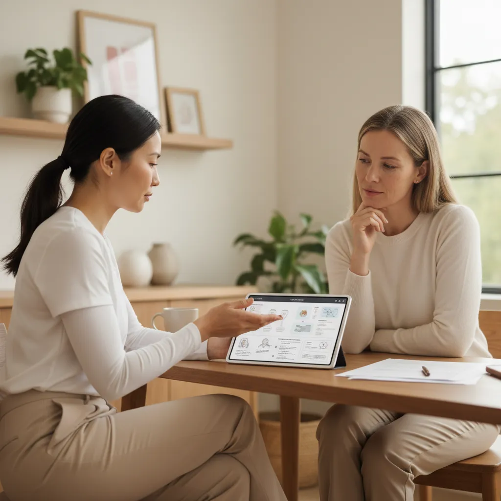 Patient consulting about CO2 laser resurfacing pricing at Allen Medical Aesthetics