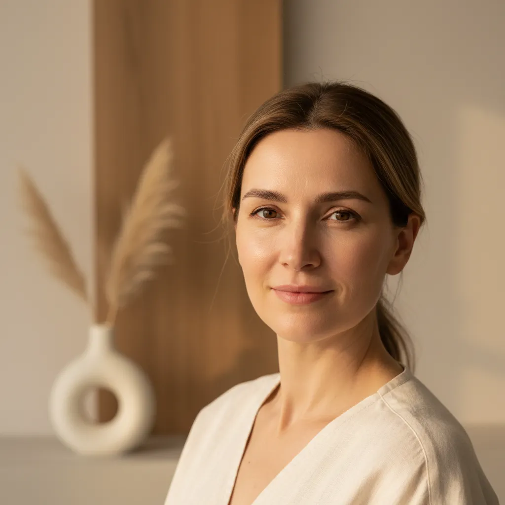 Patient with calmer, less red complexion after vascular laser rosacea treatment