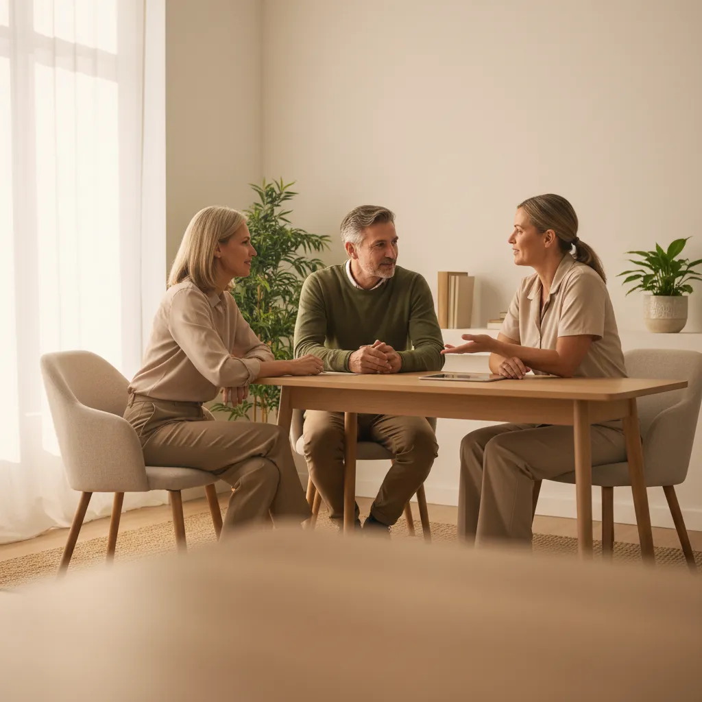 Couple discussing hormone health and treatment options at Allen Medical Aesthetics