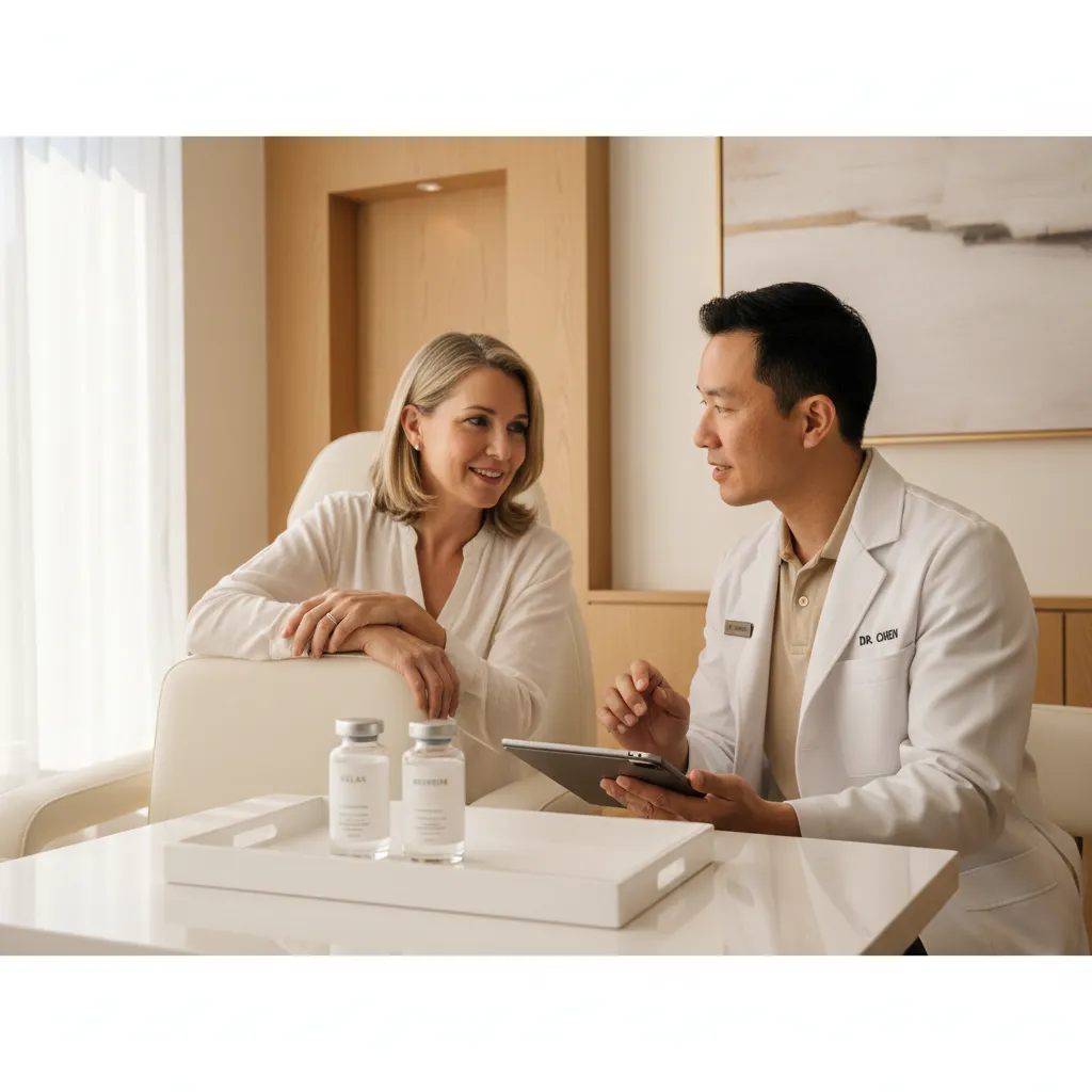 Provider explaining Xeomin and Botox options during a consultation at Allen Medical Aesthetics